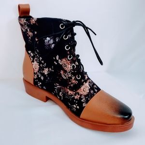 Ahongm Fashion Vintage Floral Unisex Boots